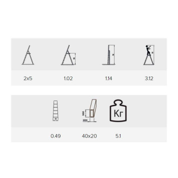 Стремянка Алюмет 5 ступеней двухсторонняя стальная-1