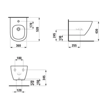 Laufen Lua Биде подвесное 52x36см, цвет: белый глянцевый-3