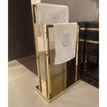 Oasis Square Полотенцедержатель напольный, двойной, цвет: золото-1