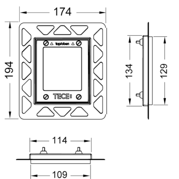TECEloop Urinal Рамка монтажная, черная. 9242647-1