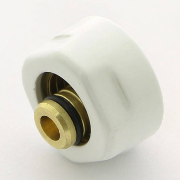 Соединитель Carlo Poletti для м/п трубы 16,2х2,6 с цилиндрической гайкой цвет белый-1