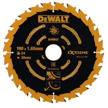 Диск пильный DeWalt твердосплавный 190х30 мм, 24 зуба CONSTRUCTION DT10304-1