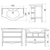 TW Armony Тумба с раковиной 112х62см., 2 ящика, доводчики Blum, цвет: Grafite/серебро античное