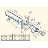 Дымоходы моно Набор для подсоединения котла (DY818) De Dietrich DTX 100002360