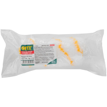 Ролик сменный полиакриловый белый с желтой полосой миди, диам. 30/54 мм; ворс 12 мм, 100 мм-2