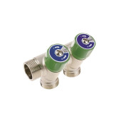 Коллектор модульный, ELSEN, 1, 2 контура, размер отвода-3/4 ЕК, PN, бар-10, T°C -70, с вентилями, латунь