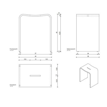 Decor Walther Stone Stool Душевая табуретка 46x40x28см, напольная, цвет: белый-1