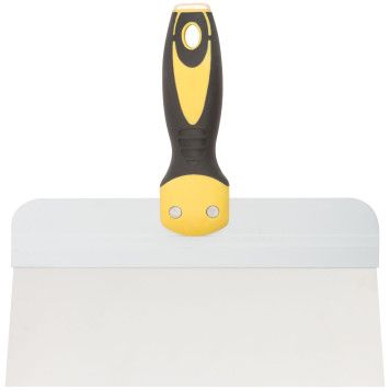 Шпатель фасадный нержавеющий Профи, прорезиненная ручка с метал.бойком 250 мм