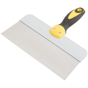 Шпатель фасадный нержавеющий Профи, прорезиненная ручка с метал.бойком 250 мм-1