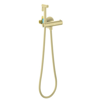AQ1027BG ОБЕРОН комплект для гигиенического душа термостатический встроенный (смеситель + гигиеническая лейка + шланг), шлиф. золото AQ1027BG