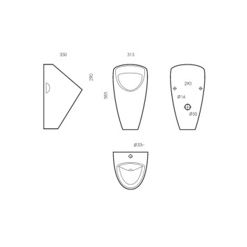 LONG Писсуар для скрытого подключения, Белый S1 PS/Long/Sens/WHT.G/S1-3
