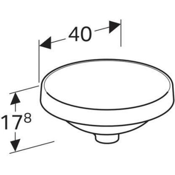 500.702.01.2 Geberit VariForm Раковина встраиваемая в столешницу круглой формы, D=40 см, без отв. под смеситель, без отв. перелива 500.702.01.2-5