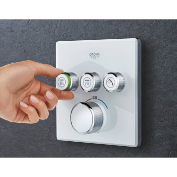29157LS0 Grohtherm SmartControl Внешняя часть термостатического смесителя на 3 выхода, белая луна 29157LS0-3