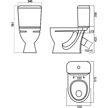СТАНДАРТ КОМФОРТ Унитаз-компакт Белый S1 (WC.CC/Standart/2-DM/WHT.G/S1) WC.CC/Standart/2-DM/WHT.G/S1-1