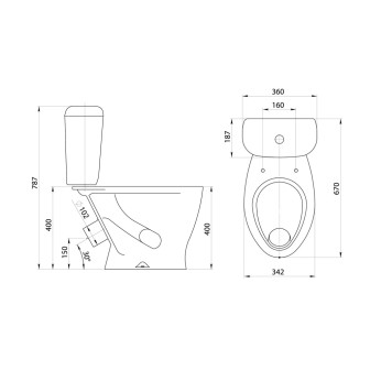 1P4017S0000BF Унитаз-компакт Воротынский белый, сидение полипропилен (арт. 188017S0020B0), кос вып 1.P401.7.S00.00B.F-7