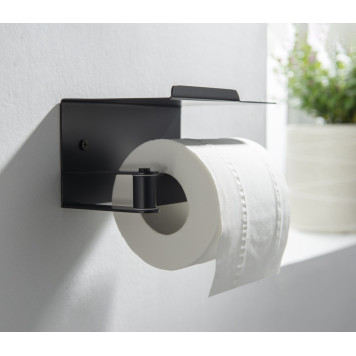 AQ4929MB ЛИБРА бумагодержатель с полкой, матовый черный AQ4929MB-4