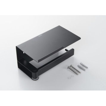 AQ4929MB ЛИБРА бумагодержатель с полкой, матовый черный AQ4929MB-11