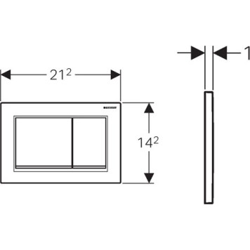 115.080.KM.1 Смывная клавиша Geberit Omega30 для двойного смыва к 111.003/030/060 черный/глянцевый хром 115.080.KM.1-1