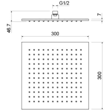 AQ2078CR квадратный верхний душ 3003007 мм AQ2078CR-4