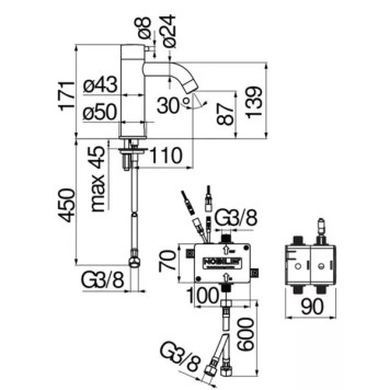 IRLV00118/3CR LIVE электронный смеситель для раковины IRLV00118/3CR-1