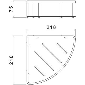 AQ4926MB угловая полка, матовый черный AQ4926MB-2