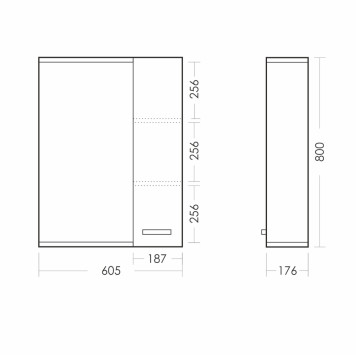 ЛАГУНА-01 Зеркало 605х800х176, бел ZLGN65-4