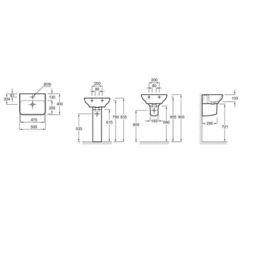 STRUKTURA EGF112-00 Раковина 50x40 с отв.для смесителя,сл.пер.,белый EGF112-00-2