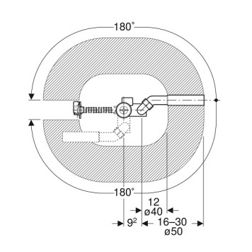 150.520.21.6 Слив-перелив Geberit, d52, длина 26 см, с декоративным комплектом: Глянцевый хром 150.520.21.6-1