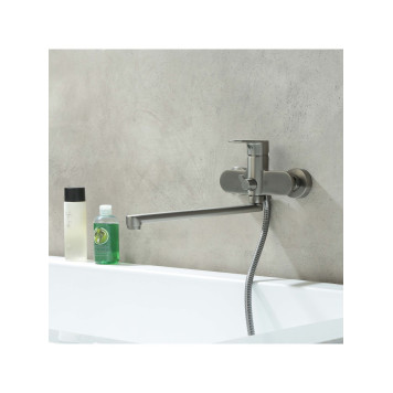 AQ1842BGM НИКА смеситель для ванны с длинным изливом, оружейная сталь AQ1842BGM-4