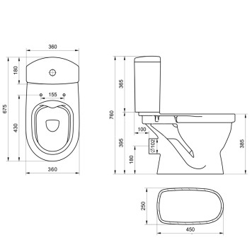 1.WH50.1.835 АЛЬКОР унитаз-компакт rimless (безободковый) 2РА ДС SC 1.WH50.1.835-1