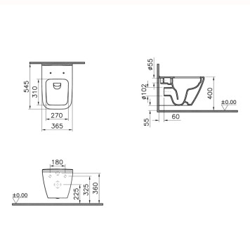 9856B003-7207 Комплект: Integra Square подвесной Безободковый унитаз + тонкое сиденье МЛ/БС+ инсталляция + панель смыва хром глянец 9856B003-7207-2