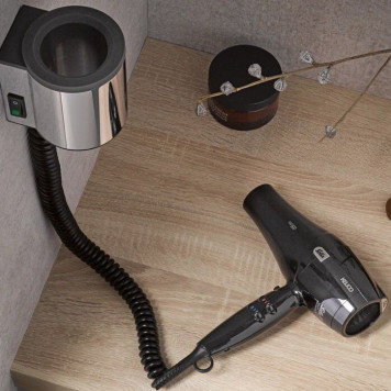 14995010037 PLAN Фен в комплекте с настенным креплением, 220 - 240 В, 50-60 Гц, 3 ступени нагрева макс. до 2000 Вт, 2 скорости, хром/темно-серый 14995010037-1