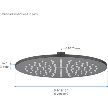 AQ2077MB круглый верхний душ 2507 мм, матовый черный AQ2077MB-5