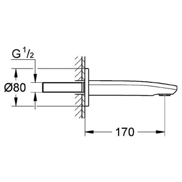 13276002 Eurostyle Cosmopolitan Излив для ванны, хром 13276002-1