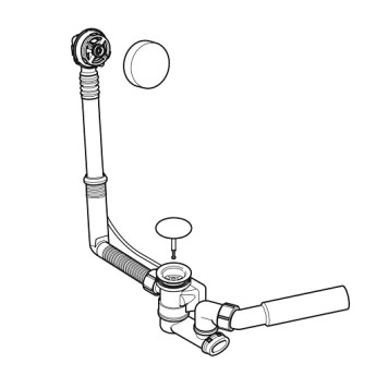 150.520.21.6 Слив-перелив Geberit, d52, длина 26 см, с декоративным комплектом: Глянцевый хром 150.520.21.6-2