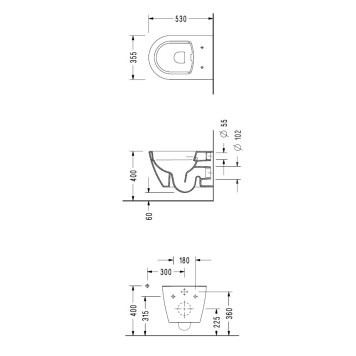 SP26SL Sapphire унитаз подвесной, безободковый, с тонким сиденьем с микролифтом, Serel SP26SL-1