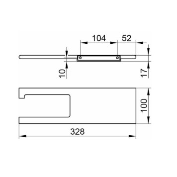 11573170000 EDITION 400 Держатель туалетной бумаги без крышки с полкой, алюминий серебристый анодированный (E6 EV1) 11573170000-1
