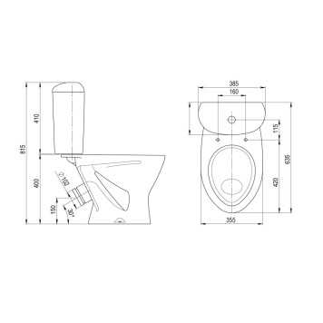 1P4015S0000BF Унитаз-компакт Версия белый, сидение полипропилен (арт.188015S0020B0), кос вып 1.P401.5.S00.00B.F-5