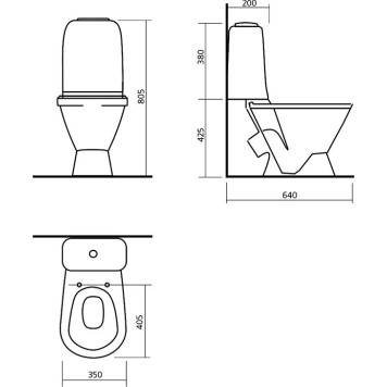 САМАРСКИЙ КОМФОРТ Унитаз-компакт Белый S1 (WC.CC/Samarsky/2-TM/WHT.G/S1) WC.CC/Samarsky/2-TM/WHT.G/S1-1
