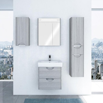 1A2117K1SIW60 Набор: 1A211701SIW60 Тумба-умывальник Сильва 50 Дуб Фьорд/ 1WH302184 Раковина Нео 50 1A2117K1SIW60-1