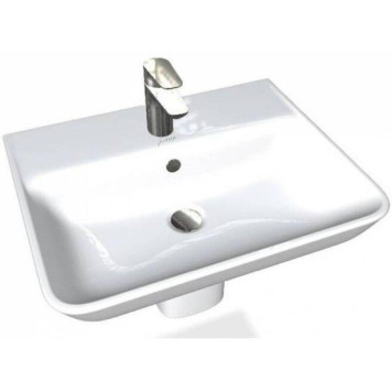 STRUKTURA EGE112-00 Раковина 55x40 с отв.для смесителя,сл.пер.,белый EGE112-00