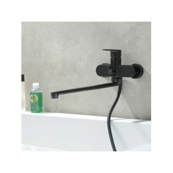 AQ1842MB НИКА смеситель для ванны с длинным изливом, матовый черный AQ1842MB-6