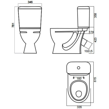 СТАНДАРТ СТАНДАРТ Унитаз-компакт Белый S1 (WC.CC/Standart/1-P/WHT.G/S1) WC.CC/Standart/1-P/WHT.G/S1-1