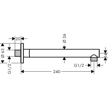 27809670 HG Vernis Blend держатель верхнего душа 240 мм матовый черный 27809670-1