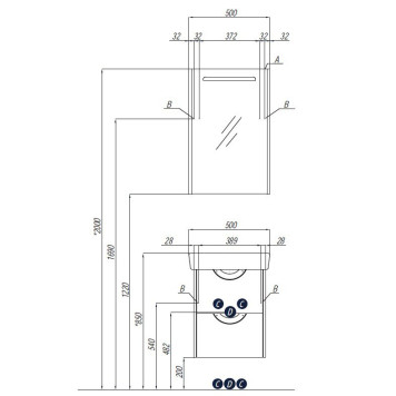 1A2117K1SIW60 Набор: 1A211701SIW60 Тумба-умывальник Сильва 50 Дуб Фьорд/ 1WH302184 Раковина Нео 50 1A2117K1SIW60-2