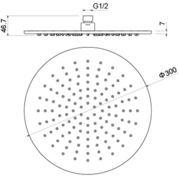 AQ2079CR круглый верхний душ 3007 мм AQ2079CR-1