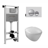 E21743RU-00 Унитаз c инсталляцией Elite, сиденье тонкое микролифт, панель для двойного смыва, глянцевый белый (E36495-NF+E36496-00+EDX114RU) E21743RU-00