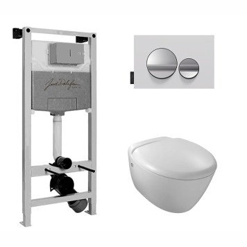 E21743RU-00 Унитаз c инсталляцией Elite, сиденье тонкое микролифт, панель для двойного смыва, глянцевый белый (E36495-NF+E36496-00+EDX114RU) E21743RU-00