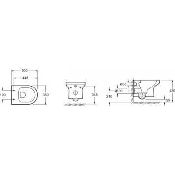 E21743RU-BL Унитаз c инсталляцией Elite, сиденье тонкое микролифт, панель для двойного смыва, матовый черный (E36495-NF+E36496-BL+EDX114RU) E21743RU-BL-6