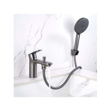 AQ1844BGM НИКА смеситель врезной на борт ванны на 1 отв., оружейная сталь AQ1844BGM-6